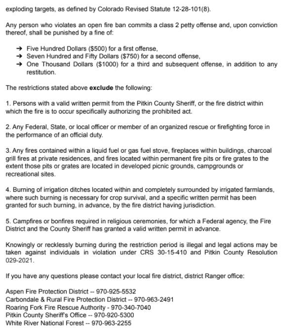 Press release - page 2 of Stage 1 fire restrictions reinstated