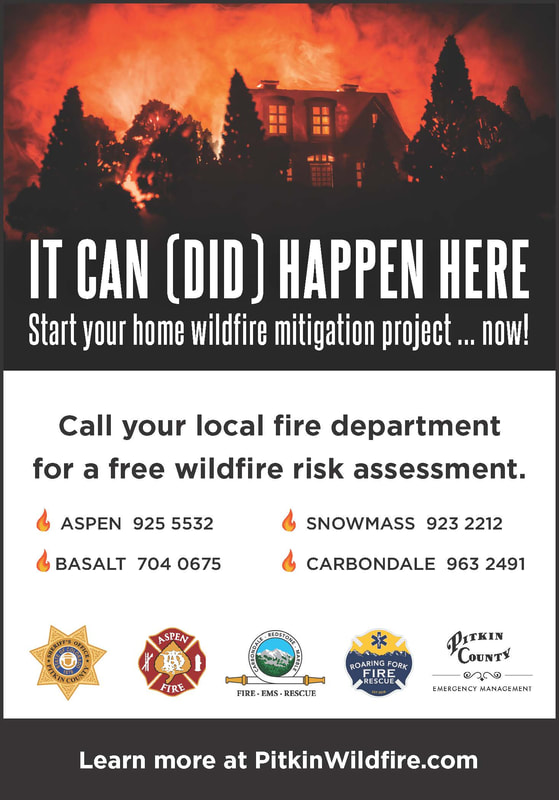 Home wildfire mitigation project notice. Call your local fire departement for a free wildfire risk assessment